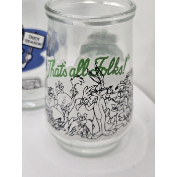 1994 Welch's Looney Tunes Glass Jelly Jars Glasses Set of 4 - Picture 9 of 11